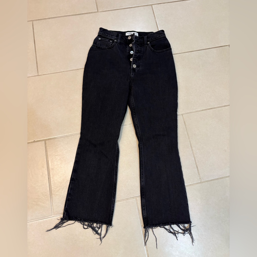 Abercrombie & Fitch The Kick Flare Ultra High Rise Jeans - Black - 25/0S